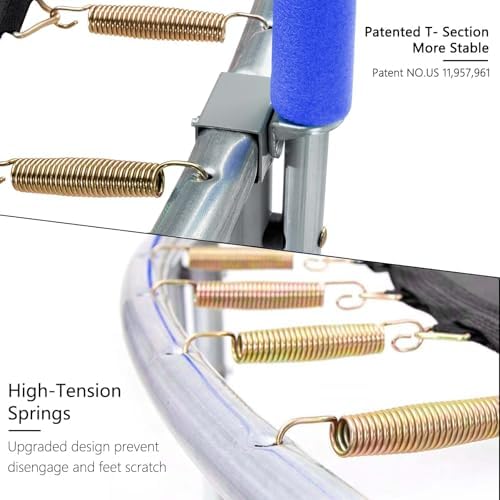 Trampolín grande con red y aro baloncesto