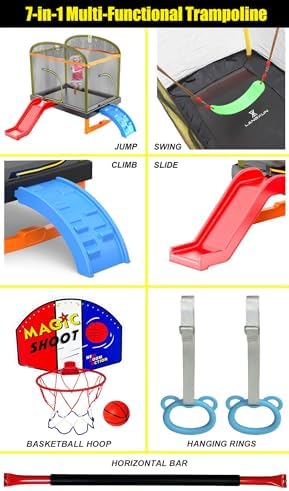 Trampolín rectangular multifuncional siete actividades