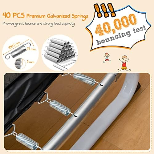 Trampolín rectangular con columpio barra