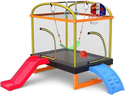 Trampolín rectangular multifuncional siete actividades