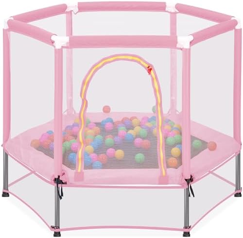 Mini trampolín hexagonal con bolas colores