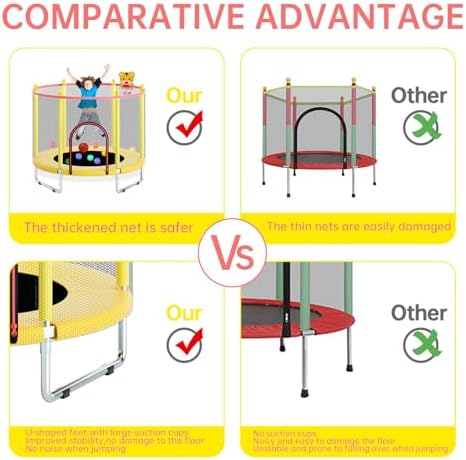 Mini trampolín infantil con canasta ajustable