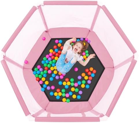 Mini trampolín hexagonal con bolas colores