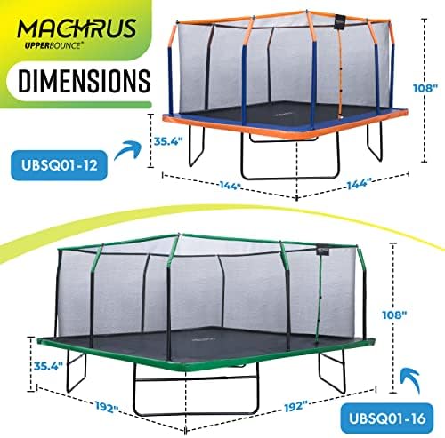 Trampolín cuadrado enclosure premium 500lbs