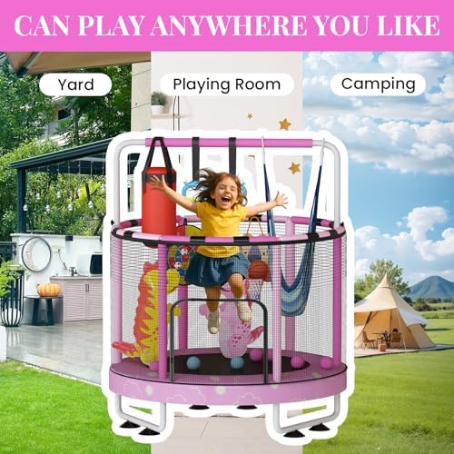 Trampolín redondo siete en uno altura regulable