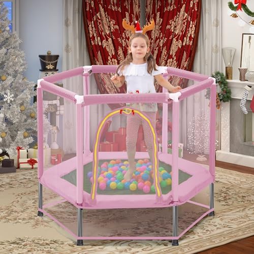 Mini trampolín hexagonal con bolas colores